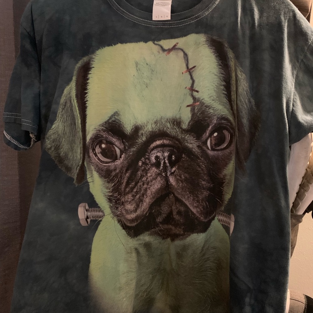 Frankenstein Pug shirt. Vintage Gildan